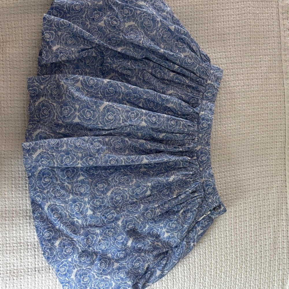 Jacadi Blue and White Floral Skirt
